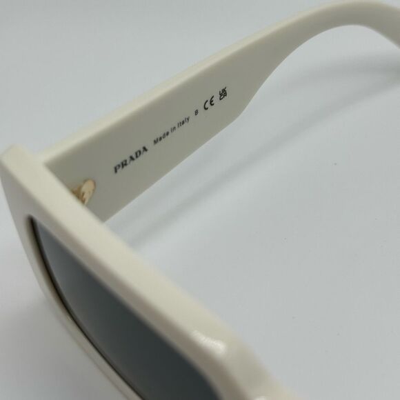 PRADA Sunglasses PRA07S 1425S0 Talc/Dark Grey Women NEW main image 4
